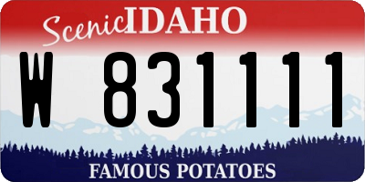 ID license plate W831111