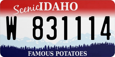 ID license plate W831114