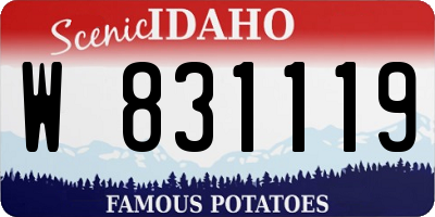 ID license plate W831119