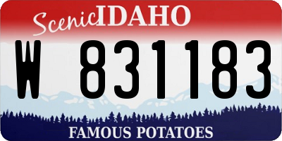 ID license plate W831183