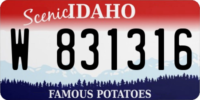 ID license plate W831316
