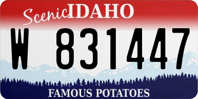 ID license plate W831447