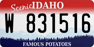 ID license plate W831516
