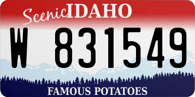 ID license plate W831549