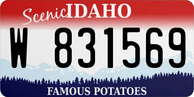 ID license plate W831569