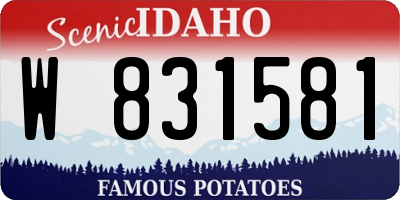 ID license plate W831581