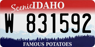 ID license plate W831592