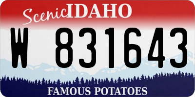 ID license plate W831643