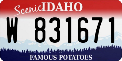 ID license plate W831671
