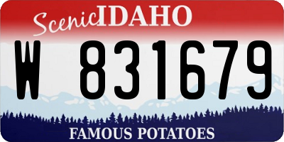 ID license plate W831679