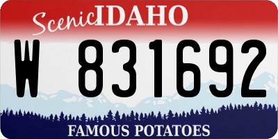 ID license plate W831692
