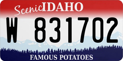 ID license plate W831702