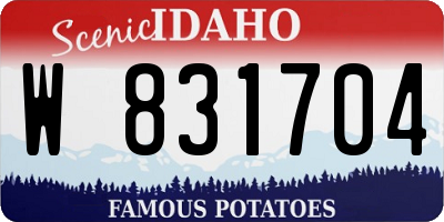ID license plate W831704