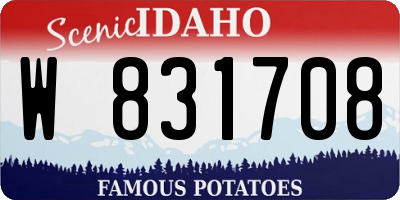 ID license plate W831708