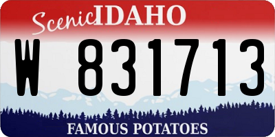 ID license plate W831713