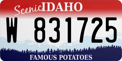 ID license plate W831725