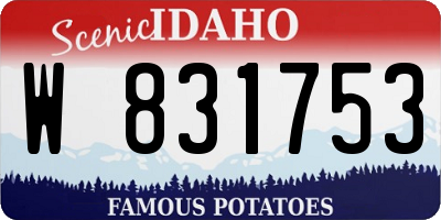 ID license plate W831753
