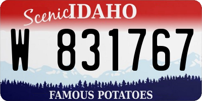 ID license plate W831767