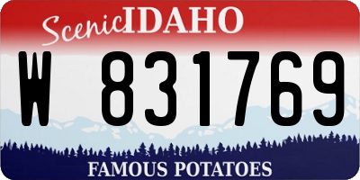 ID license plate W831769
