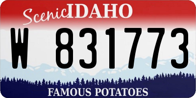 ID license plate W831773