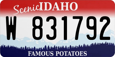 ID license plate W831792