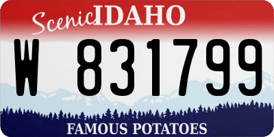ID license plate W831799