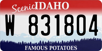 ID license plate W831804
