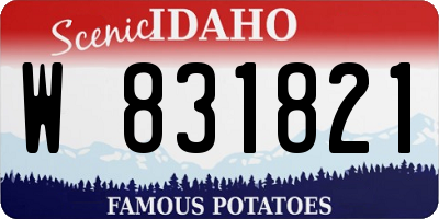 ID license plate W831821