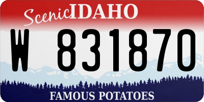 ID license plate W831870