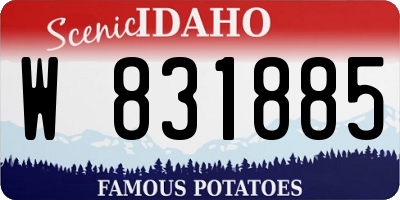 ID license plate W831885