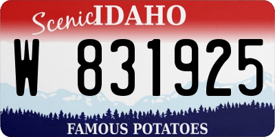 ID license plate W831925