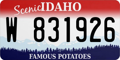 ID license plate W831926