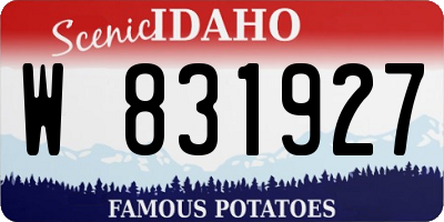 ID license plate W831927