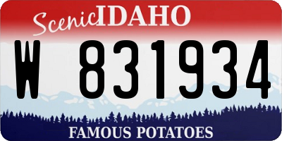 ID license plate W831934