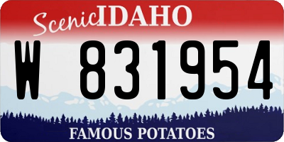 ID license plate W831954