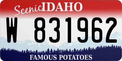 ID license plate W831962