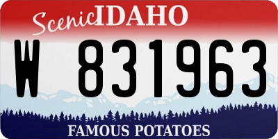 ID license plate W831963