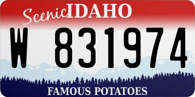 ID license plate W831974