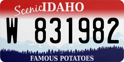 ID license plate W831982