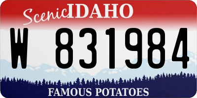 ID license plate W831984