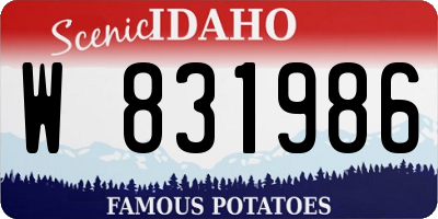 ID license plate W831986