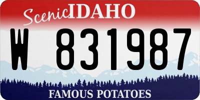 ID license plate W831987