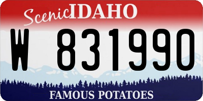 ID license plate W831990