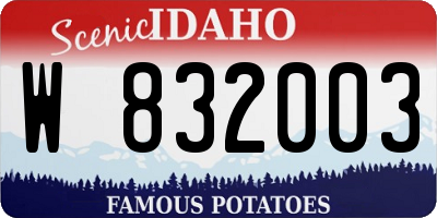 ID license plate W832003