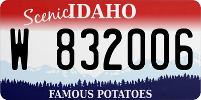 ID license plate W832006