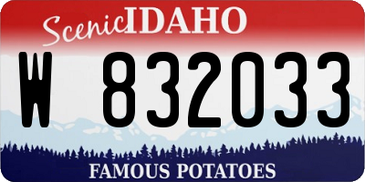 ID license plate W832033