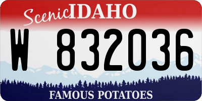 ID license plate W832036