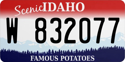 ID license plate W832077