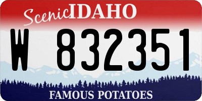 ID license plate W832351