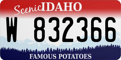 ID license plate W832366
